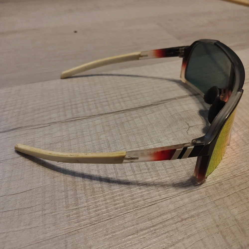 Blenders Eyewear Kingdom Polarized Shield Sunglasses Black Red Orange Mirror